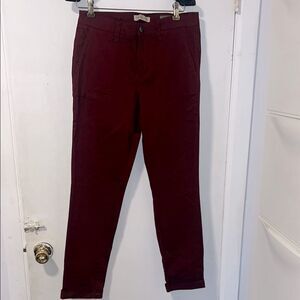 NINE WEST VINTAGE AMERICA Maroon Emma Aviator Pants-10